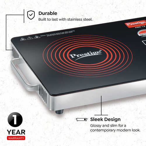 Infrared Cooktop PIRC 1.0 | 2200W | Feather Touch Panel | Temperature Control | Cool Touch Handle | Compatible with All Flat-Base Cookware