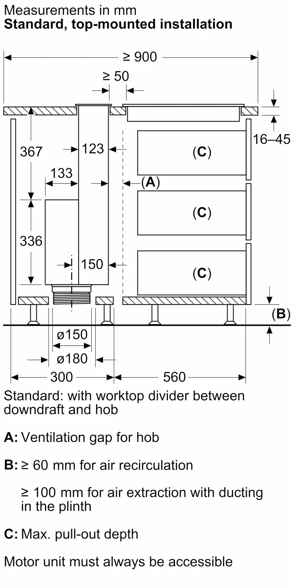 iQ700 90 cm Downdraft Hood Clear Glass Black - LD98WMM66