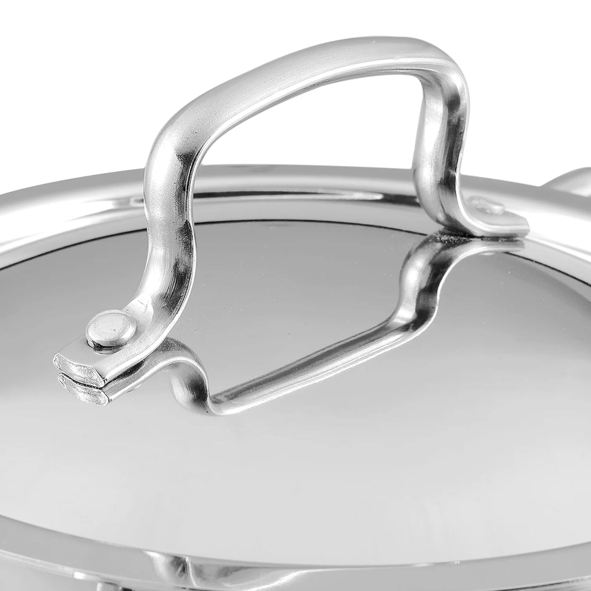 Triply Stainless Steel Extra Deep Kadai With Lid - 5.5L