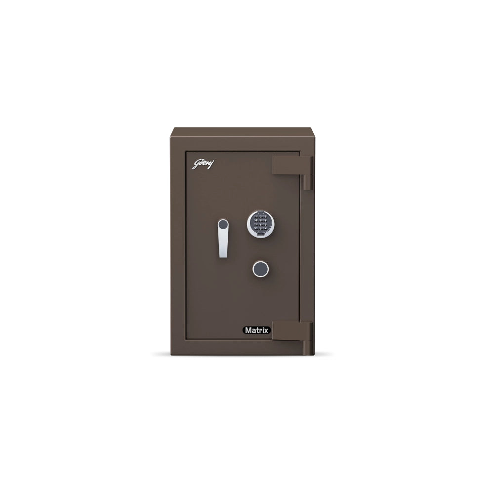 Matrix 2414 (66L) EL+KL Fire-Resistant Home Locker with Dual Lock – Coffee Brown
