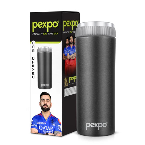 Pexpo Crypto Hot & Cold Water Bottle 500 ML Knight Black