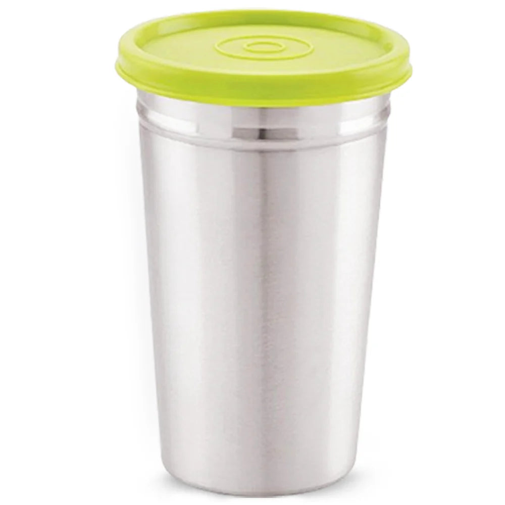 Easy Lock Tumbler – 350 ml | 100% Spill-Proof & Airtight Stainless Steel Tumbler with Straw | Travel Coffee Mug for Adults, Kids & Toddlers | Sleek, Portable & Easy to Handle (Pack of 1, Silver)