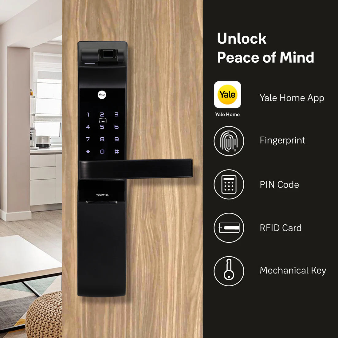 YDM 7116A Smart Lock (Matt Black)