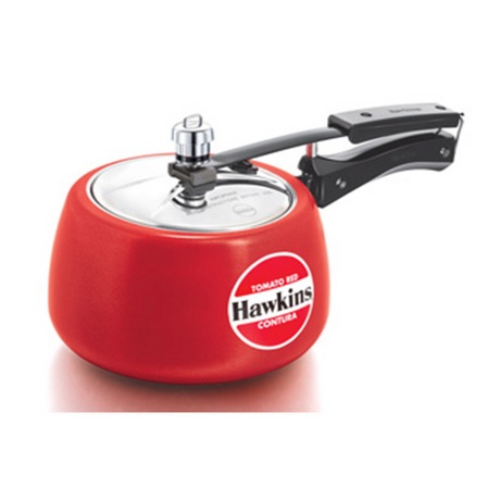 Hawkins 3 Litre Contura Ceramic Coated Pressure Cooker Tomato Red : CTR30