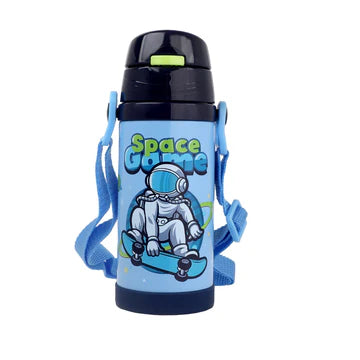 Probott Jerry 500ml Kids Stainless Steel Sipper Bottle – Hot & Cold Vacuum Insulated Water Bottle with Straw for Toddlers (3-5 Years), Blue, Leak-Proof & Durable PB 500-52