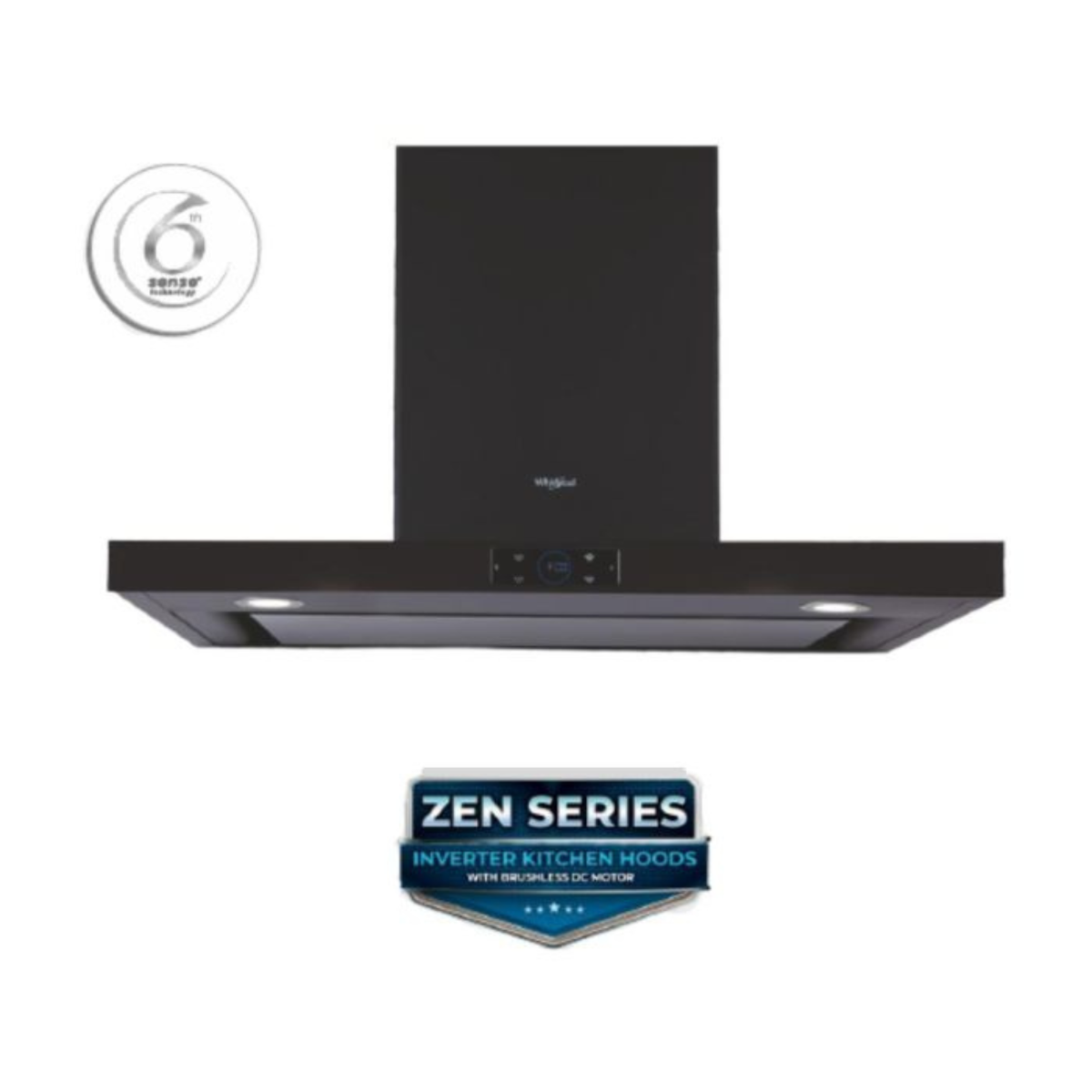 Whirlpool ZEN TQT 9W TA BLDC BK HOOD 90 cm Touch Control With Motion Sensor Wall Mounted Chimney Black Finish