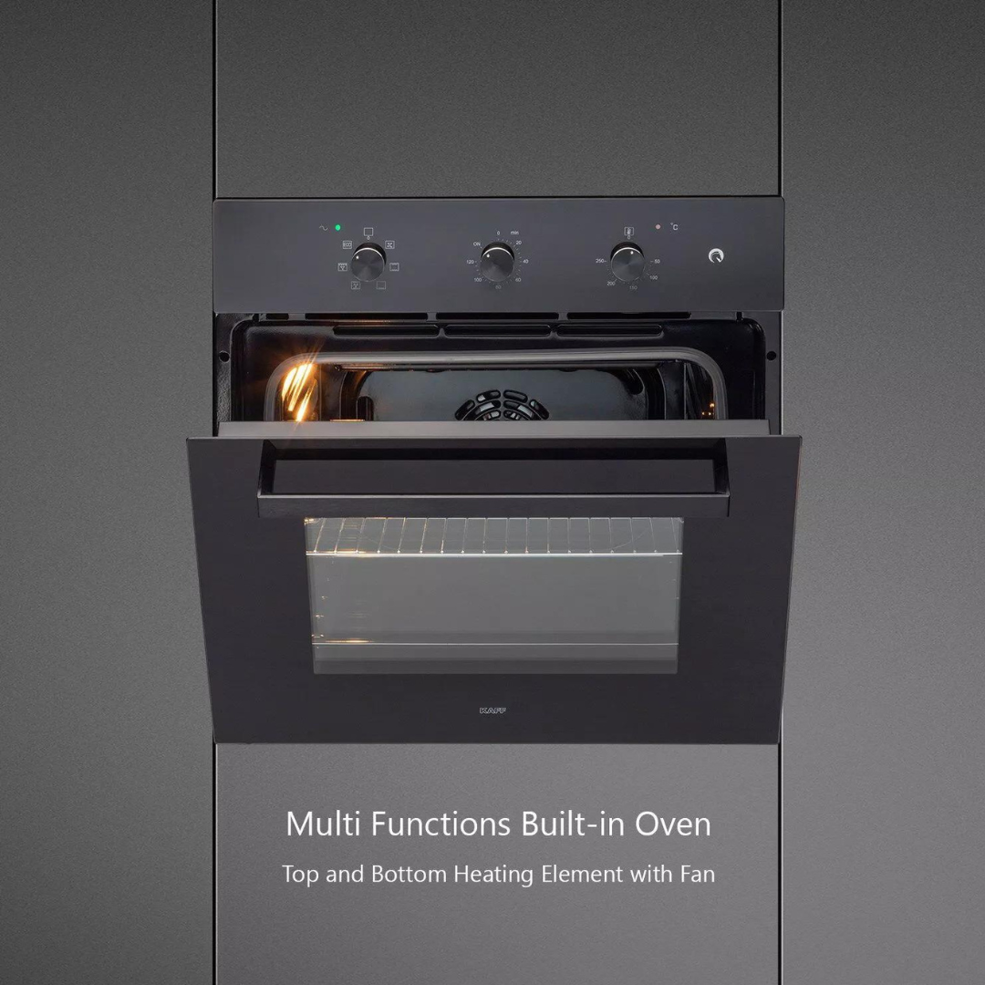 KAFF OV 80 ML 7 | 60cm ELECTRIC OVEN | Extra Large Cavity | Full Black Finish |  Built In Ovens