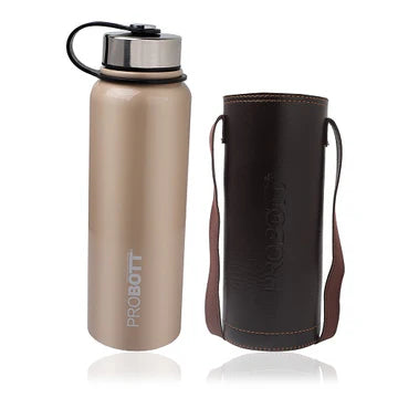 Hulk 1100ml Stainless Steel Water Bottle, Vacuum Insulated Flask | Hot & Cold | Leak-Proof | Beige | PB 1100-02