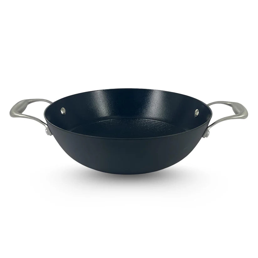 Black Eisen Cast Iron Kadhai With Steel Handle 2.5L, 24cm