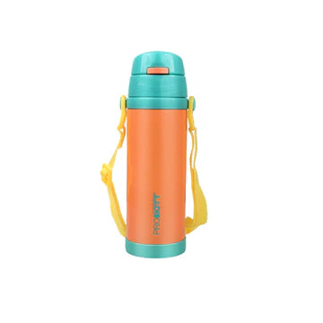 Tom 350ml Kids Vacuum Insulated Flask – Hot & Cold Stainless Steel Sipper Bottle with Straw & Strap, Pink, Leak-Proof PB 350-10