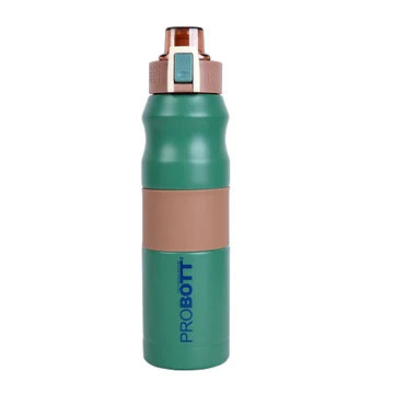 Bloom 680ml Thermos Flask Bottle, Stainless Steel Vacuum Insulated Hot & Cold Water Bottle | Push Button Flip Top Cap | Leak-Proof | White | PB 680-01