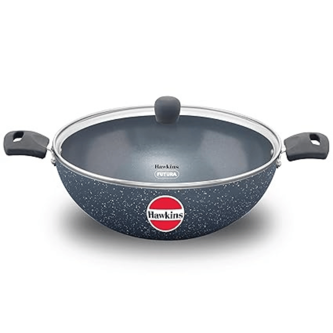Hawkins 5 Litre with Glass lid Ceramic Nonstick Deep Kadhai (ICK50G)