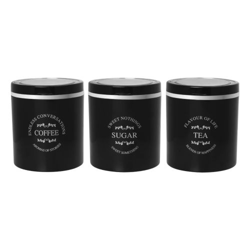 Jaypee plus CLASSIQUE 3 Tea & Sugar Containers Set of 3 750 ml Black