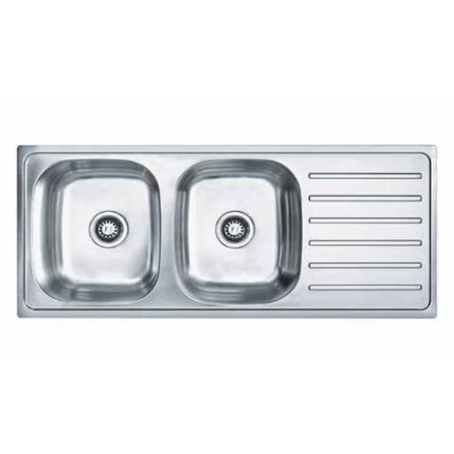 Franke ADRIAN 621TRENDY (1160x510/46x20) Stainless Steel 0.8mm EUROPEAN SATIN FINISH Double Bowl with Drain Board Sink 101.0258.710