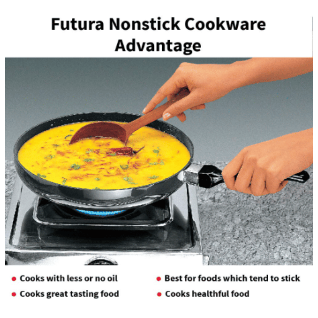 Hawkins 24 cm Futura Frying Pan with Rounded Side, Non Stick, Black NF 24R