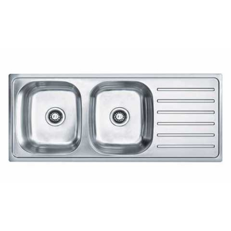 Franke ADRIAN 621TRENDY (1160x510/46x20) Stainless Steel 0.8mm EUROPEAN SATIN FINISH Double Bowl with Drain Board Sink 101.0258.710