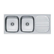 Franke 621 X TRENDY (1179x504/47x20)  Stainless Steel 0.8mm European Satin Finish Double Bowl with Drain Board Sink 101.0153.143
