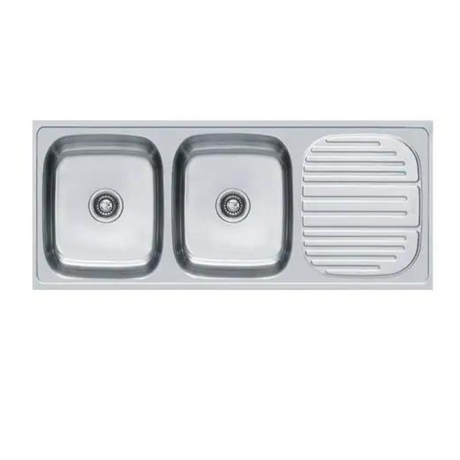 Franke 621 X TRENDY (1179x504/47x20)  Stainless Steel 0.8mm European Satin Finish Double Bowl with Drain Board Sink 101.0153.143
