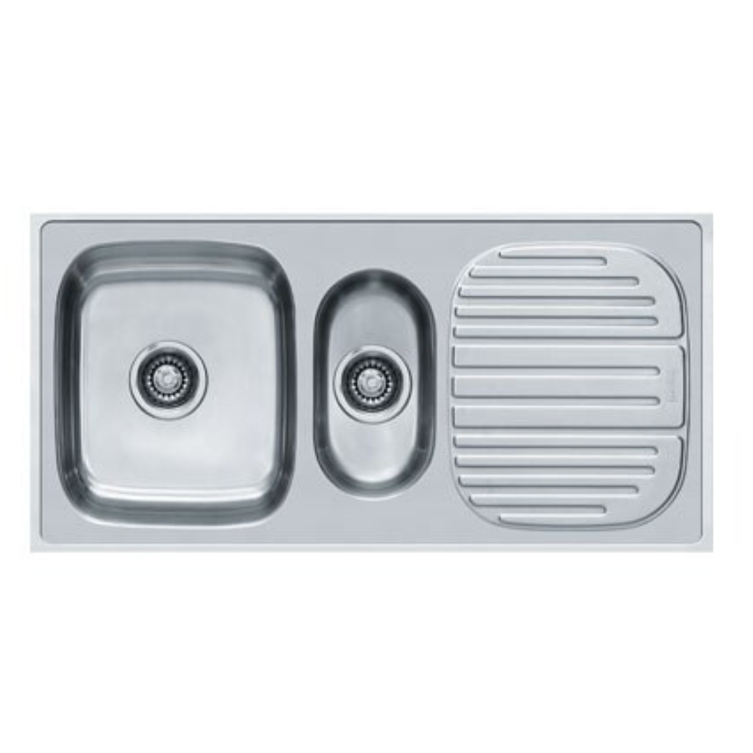 Franke 651 X TRENDY (1004x504/40x20)  Stainless Steel 0.8mm European Satin Finish Double Bowl with Drain Board Sink 101.0153.153