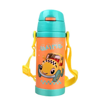 Probott Jerry 500ml Kids Stainless Steel Sipper Bottle – Hot & Cold Vacuum Insulated Water Bottle with Straw for Toddlers (3-5 Years), Blue, Leak-Proof & Durable PB 500-52