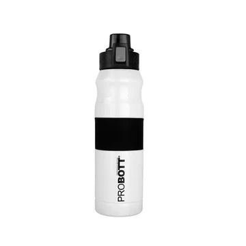 Bloom 680ml Thermos Flask Bottle, Stainless Steel Vacuum Insulated Hot & Cold Water Bottle | Push Button Flip Top Cap | Leak-Proof | White | PB 680-01