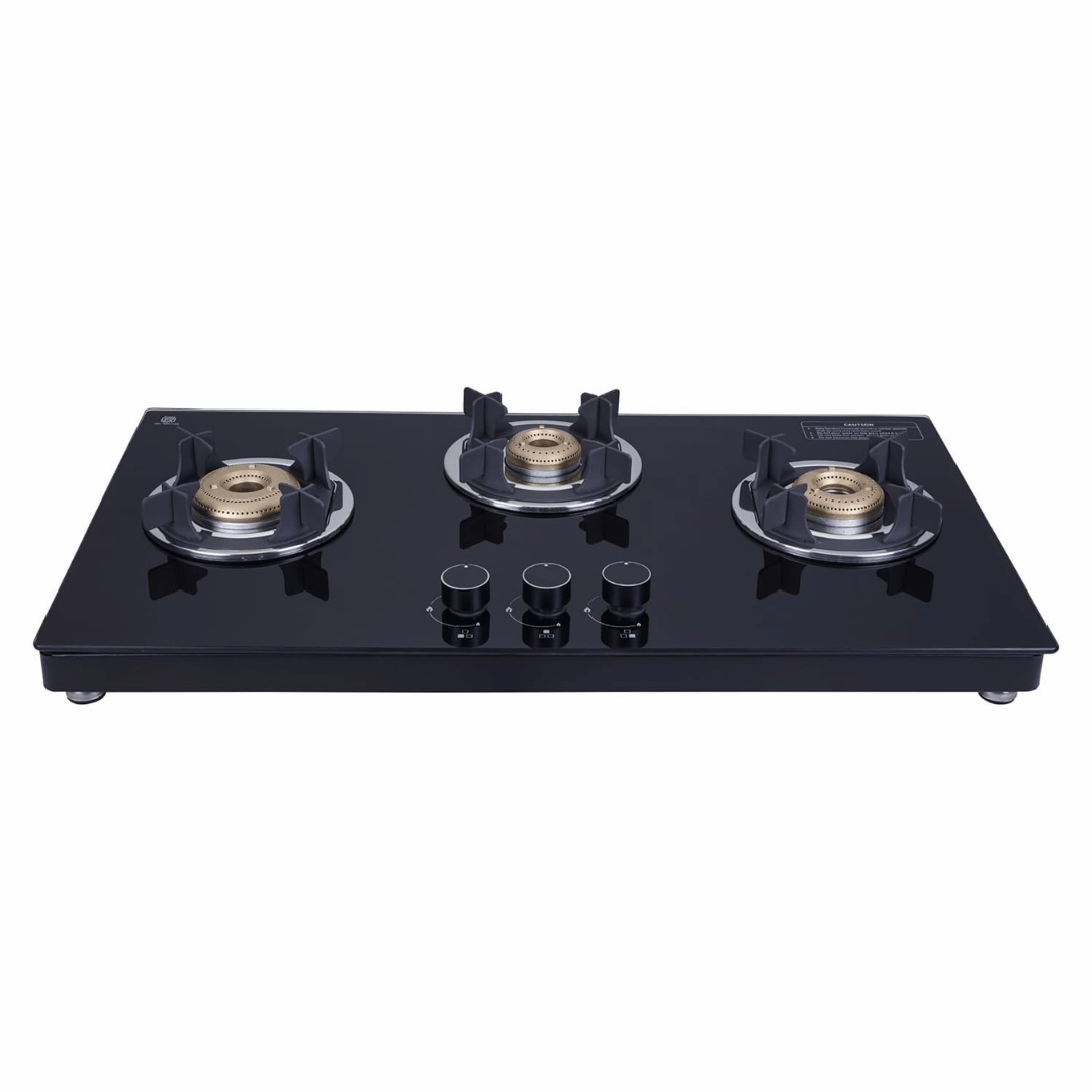 773 CT VETRO TKN CROWN DT ELICA SLIMMEST 3 BURNER NON AUTO IGNITION GAS STOVE