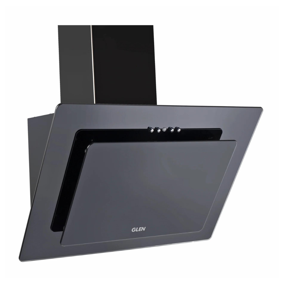 CH 6079 PB 60cm Vertical Glass Kitchen Chimney | Push Button Control | Baffle Filters | 1000 m³/h Suction - Black