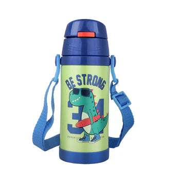 Probott Jerry 500ml Kids Stainless Steel Sipper Bottle – Hot & Cold Vacuum Insulated Water Bottle with Straw for Toddlers (3-5 Years), Blue, Leak-Proof & Durable PB 500-52