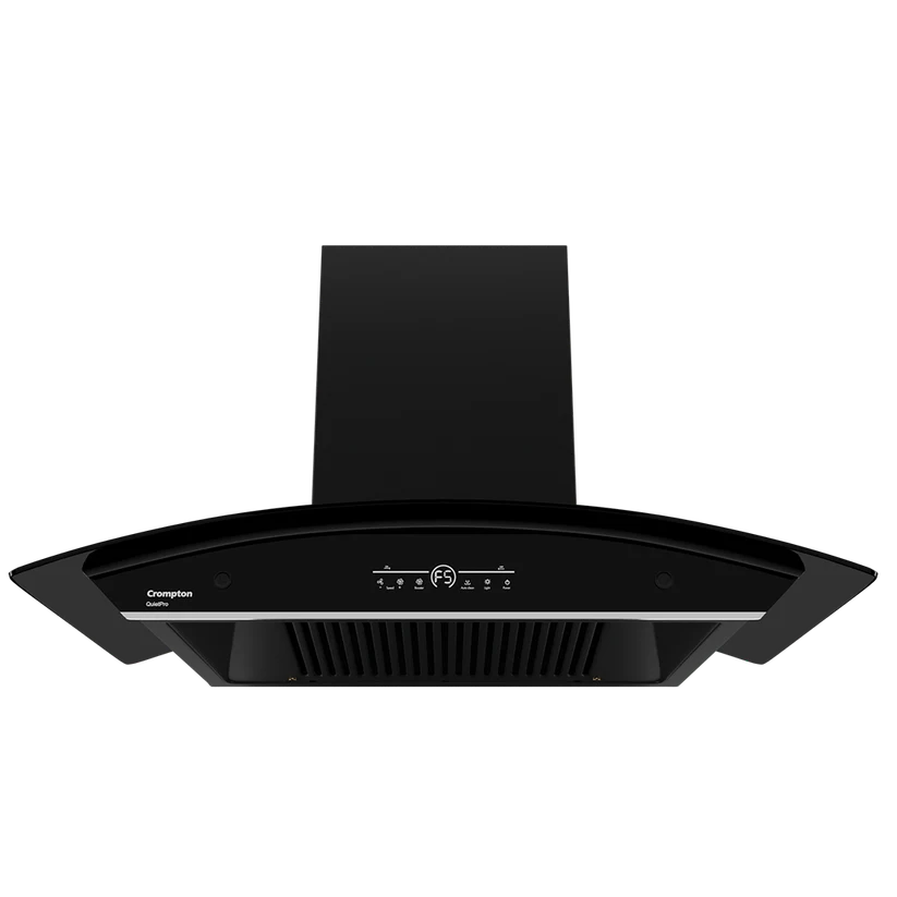 Crompton CHD-QPVC90FLE-MBL-Curved Wall Mounted Chimney QuietPro 90 cm