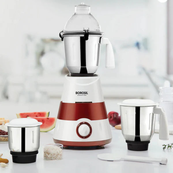 Borosil Supermax Mixer Grinder - Red 750 W, 3 Jars