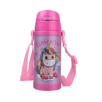 Probott Jerry 500ml Kids Stainless Steel Sipper Bottle – Hot & Cold Vacuum Insulated Water Bottle with Straw for Toddlers (3-5 Years), Blue, Leak-Proof & Durable PB 500-52