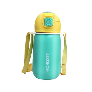 Cutie 320ml Kids Sipper Water Bottle – Stainless Steel Hot & Cold Vacuum Flask with Push Button Locking System, Blue | PB 320-03