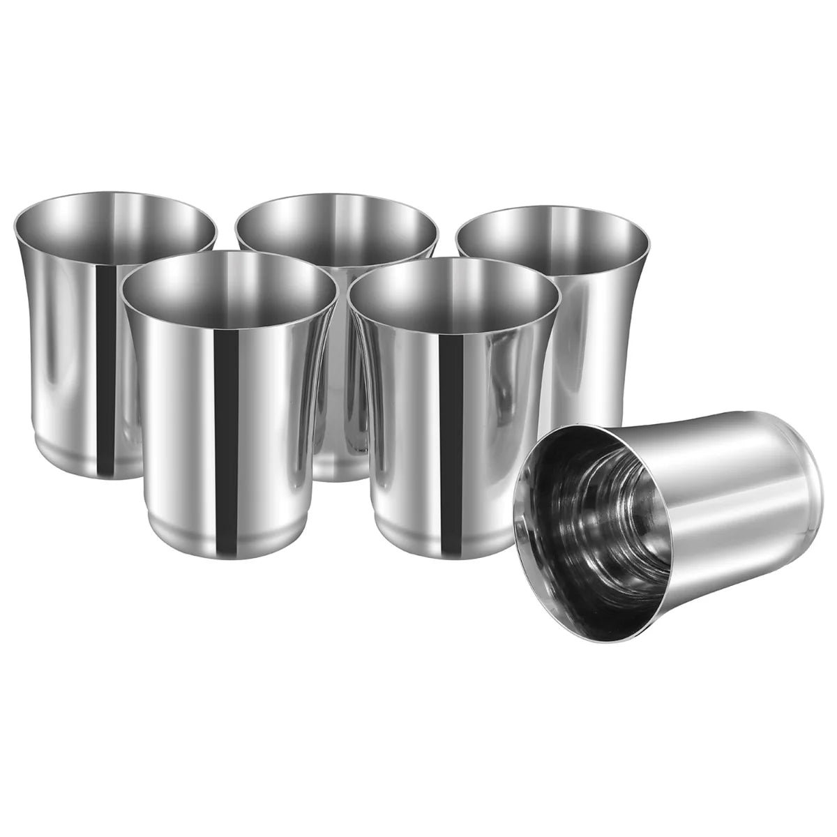 Pari Stainless Steel Glass Set of 6-400ml Each