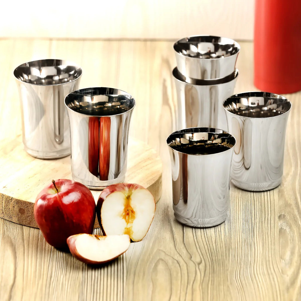 Pari Stainless Steel Glass Set of 6-400ml Each