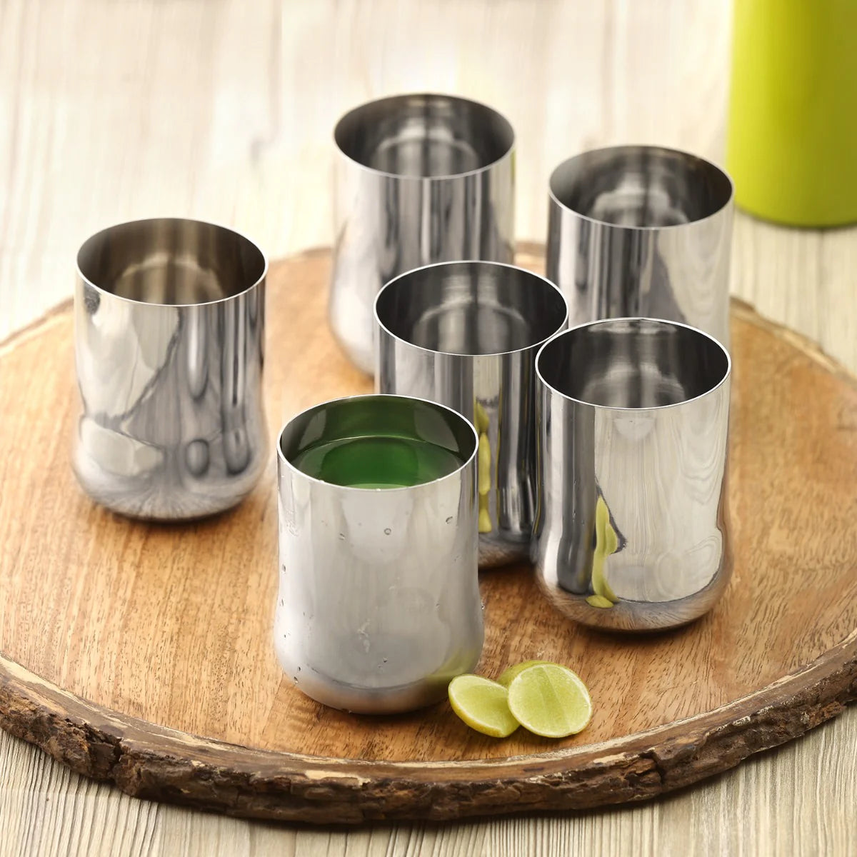 Urvashi Stainless Steel Glass Set of 6-350ml Each