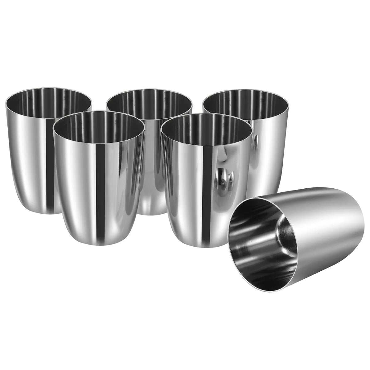 Ayushi Stainless Steel Glass Set of 6-300ml Each
