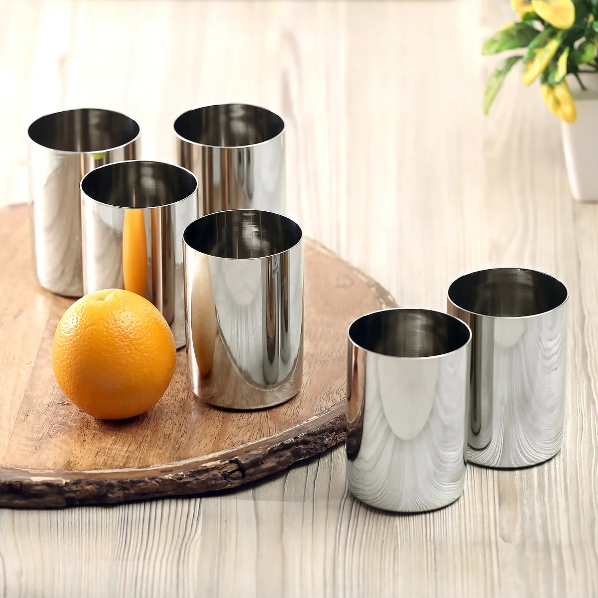Regal Stainless Steel Glass Set of 6-400ml Each