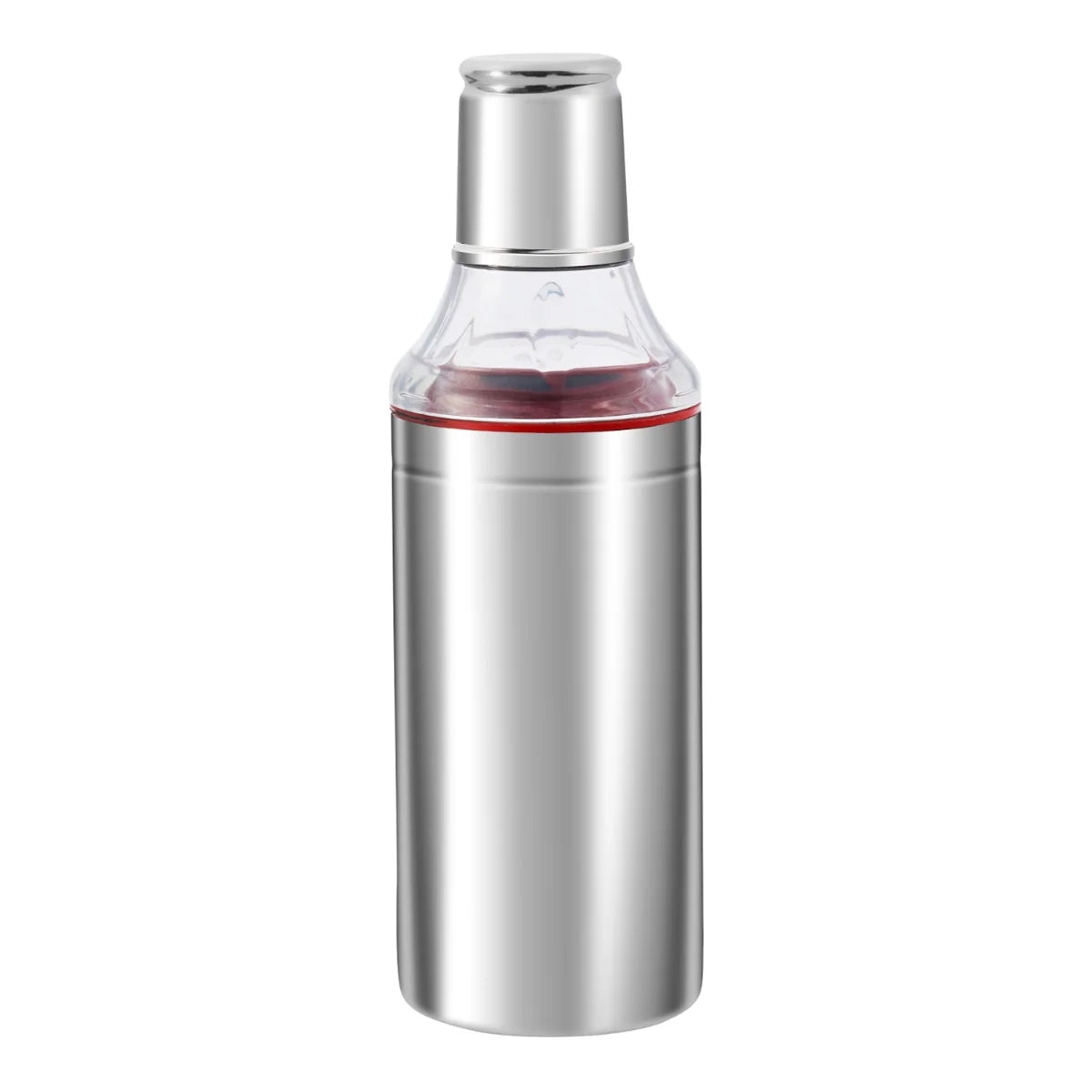 Stainless Steel Oil Dispenser Bottle with Cap and Nozzle - 1 Litre