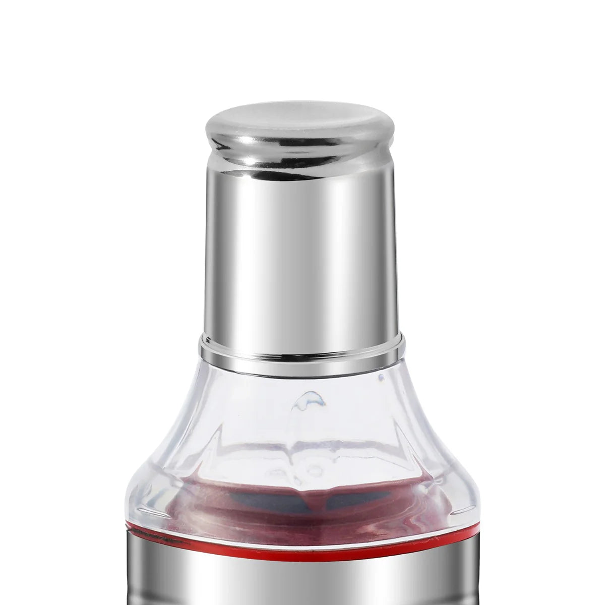 Stainless Steel Oil Dispenser Bottle with Cap and Nozzle - 1 Litre