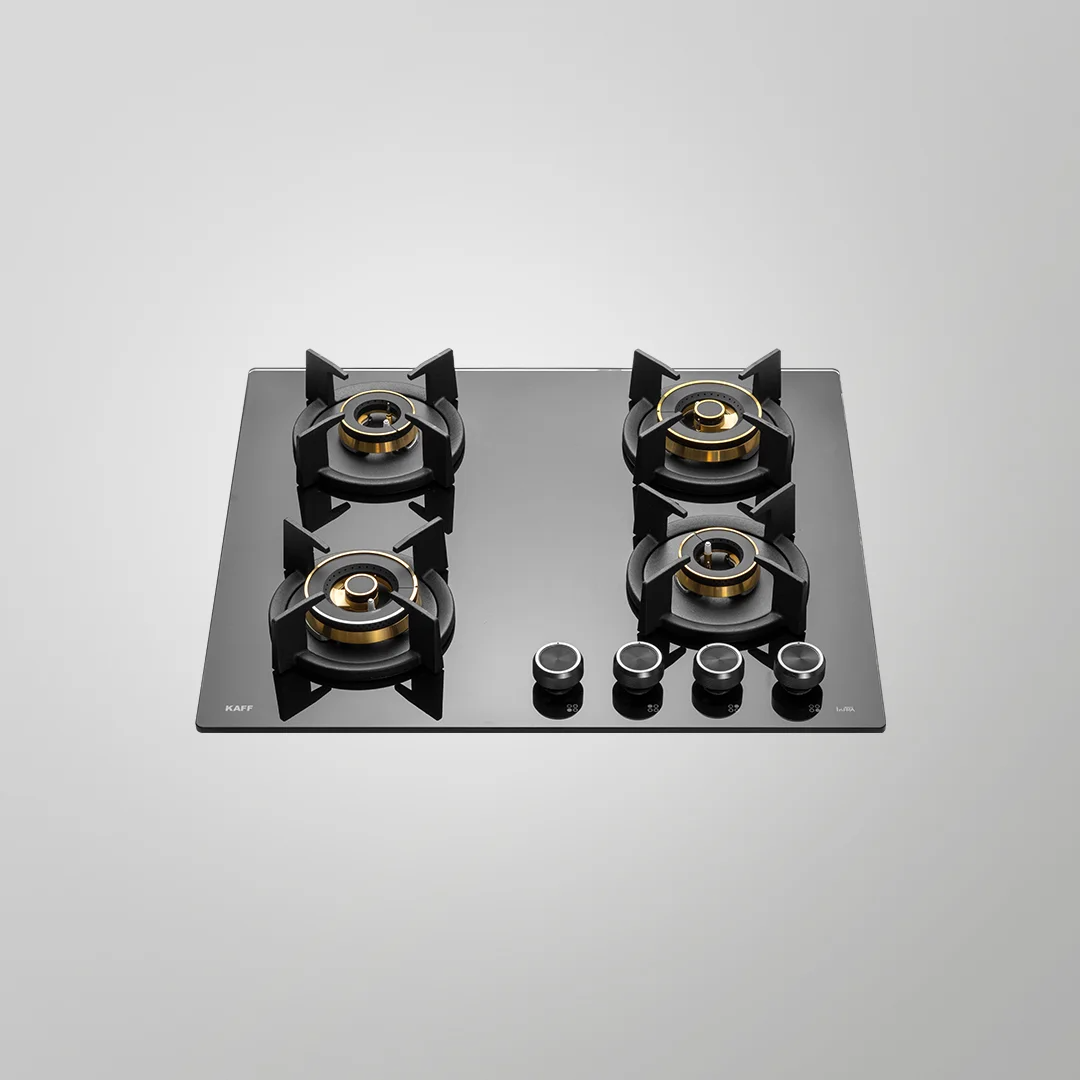 INF 604 Built-In Hob | Auto Ignition | 4 Full Brass High-Efficiency Burners | Triple & Dual Ring Burners | Flame Failure Device