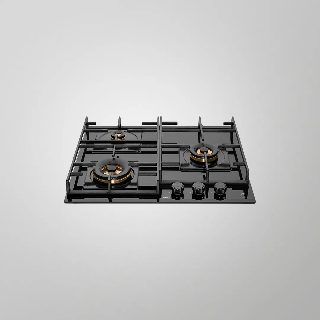 MFBX 603 – 3 Full Brass Burners Built-in Hob | Auto Electric Ignition | 60cm | High-Efficiency Burners | Flame Failure Safety | Square Drip Tray