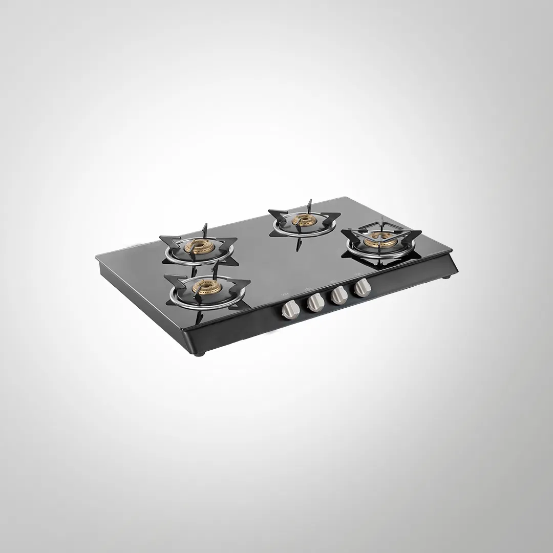 CTB694B – 4-Burner Manual Ignition Gas Stove | High-Efficiency Brass Burners | Black Tempered Glass