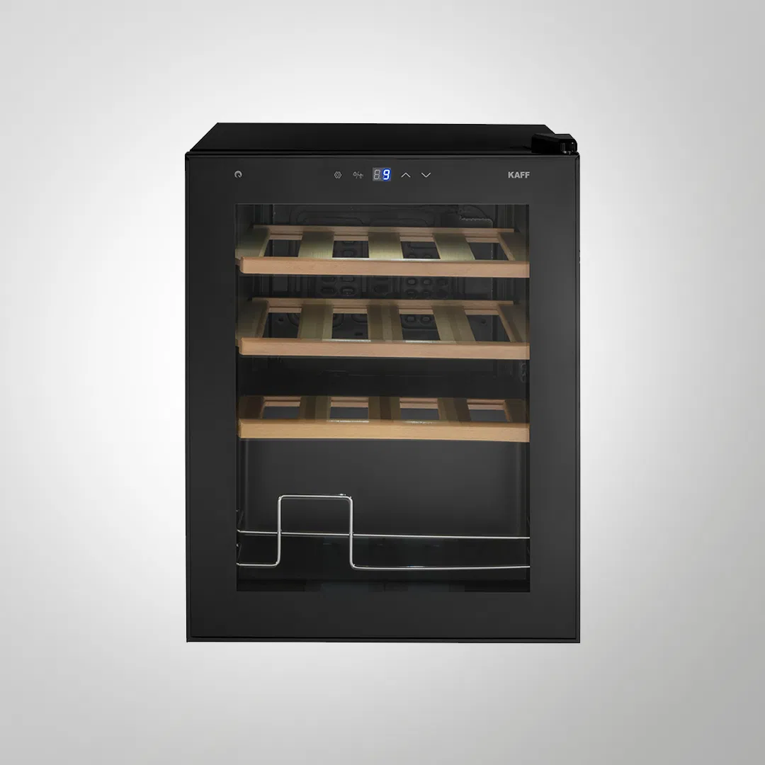 WC42 Free-Standing Wine Cooler | 16 Bottle Capacity, Black Glass Door, Touch Control, and Compressor Cooling