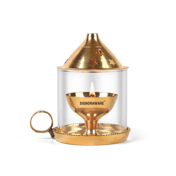SignoraWare Mangalam Akhand Diya Medium Glass Cover