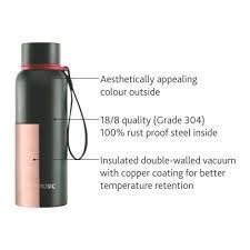 Trek Black Hot n Cold Stainless Steel Bottle – Keeps Drinks Hot for 20 Hours, Cold for 24 Hours, Durable & Stylish