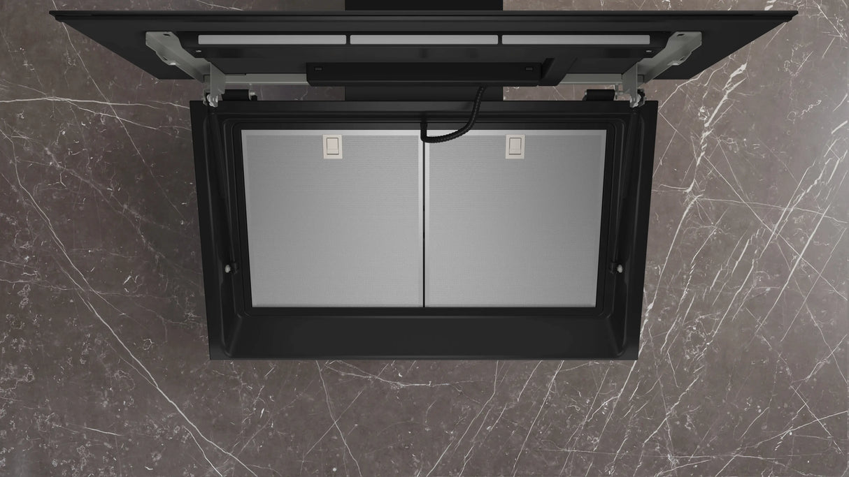 iQ700 90 cm Wall-Mounted Cooker Hood Clear Glass Black LC91KLT65