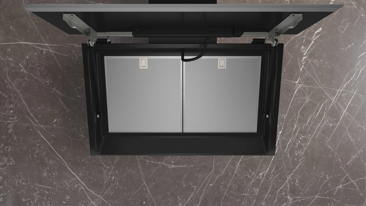 iQ700 90 cm Wall-Mounted Cooker Hood Clear Glass Black LC91KLT60
