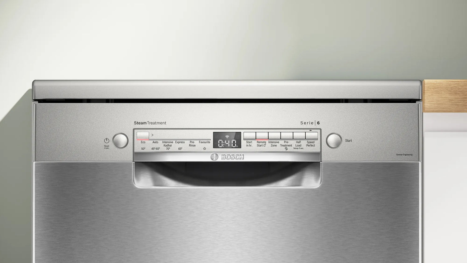 Series 6 Free-Standing Dishwasher, 60 cm, Brushed Steel, Home Connect | SMS6IKI01I