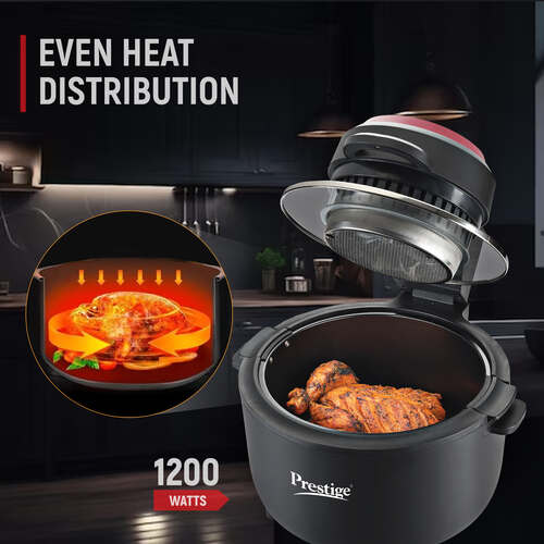 Multi-Chef All-in-One Air Fryer |80% less Oil Consumption|6.5L Capacity |1200 Watts Power|Airfry,Oven, Toast, Grill|See Through Lid|Advance Digital Display|Even Heat Distribution|Black