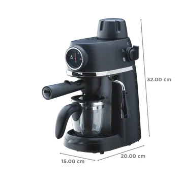 New Europa Espresso & XPRESSO Coffee Maker – 800W, 4-Cup Capacity, Milk Frother & Removable Drip Tray